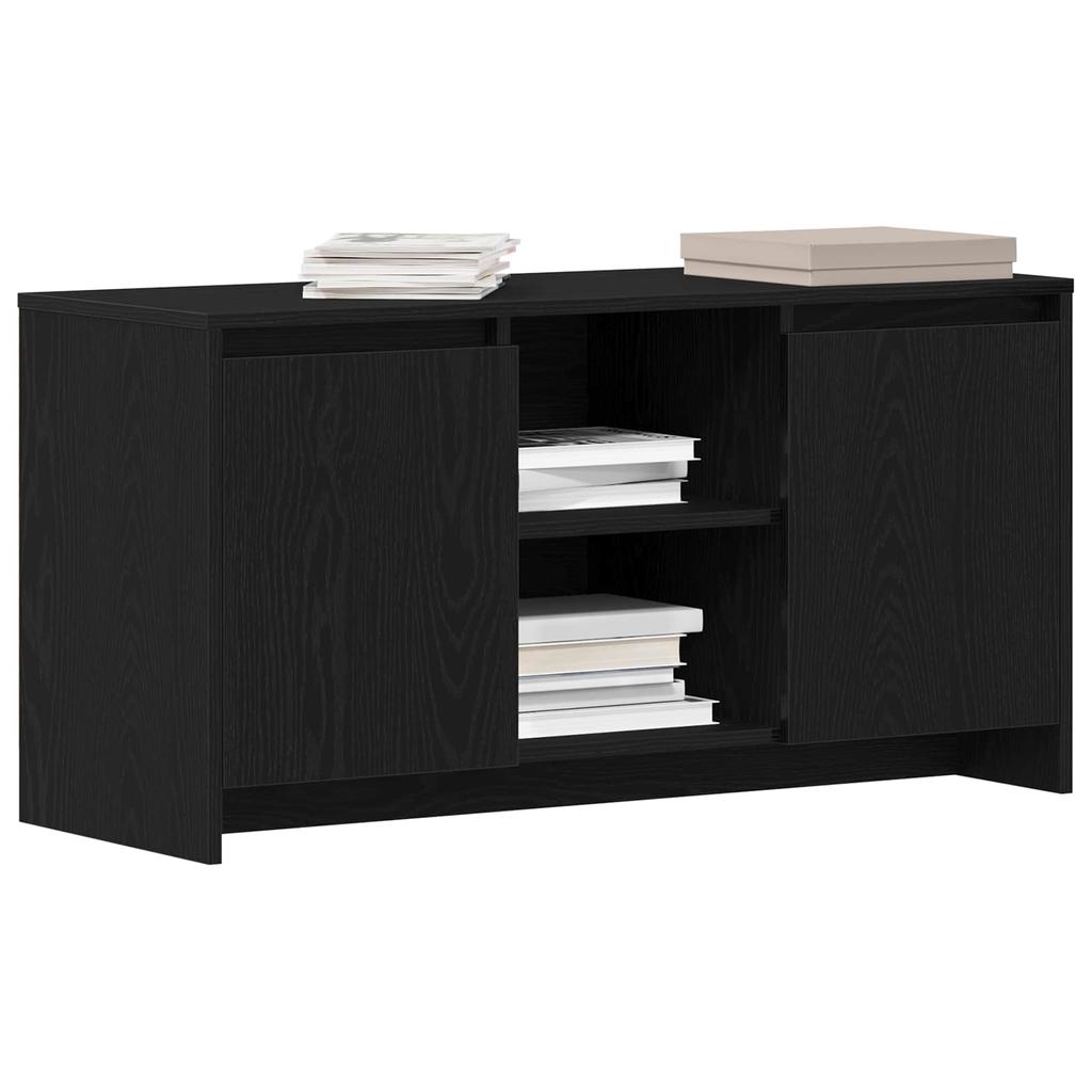 TV Cabinet in Black Oak Look 102 x 37.5 x 52.5 cm