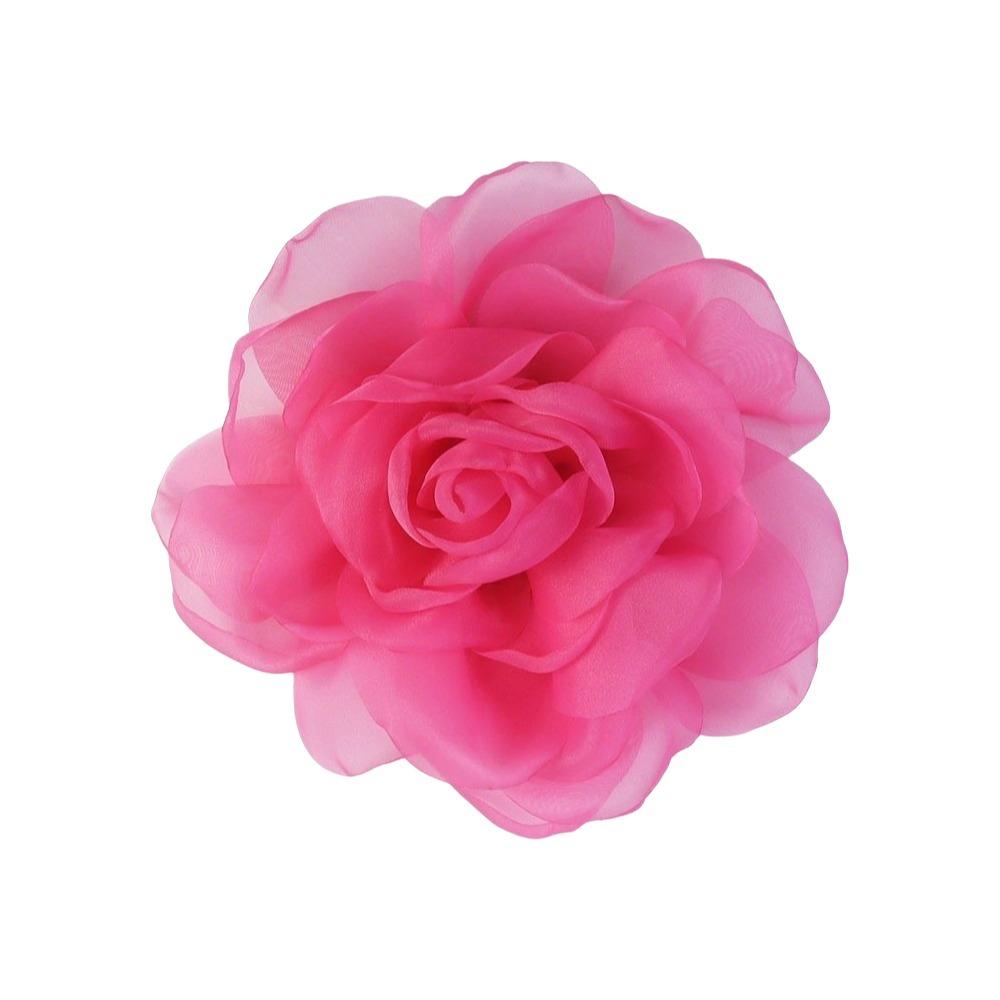 Broche Fleur en Organza Épingle à Cheveux Fleur Surdimensionnée Nouvelle Boucle pour Foulard Accessoires Vestimentaires