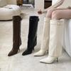 Niche French temperament pointed heel pants boots women's 2025 autumn new fashion tall thin boots