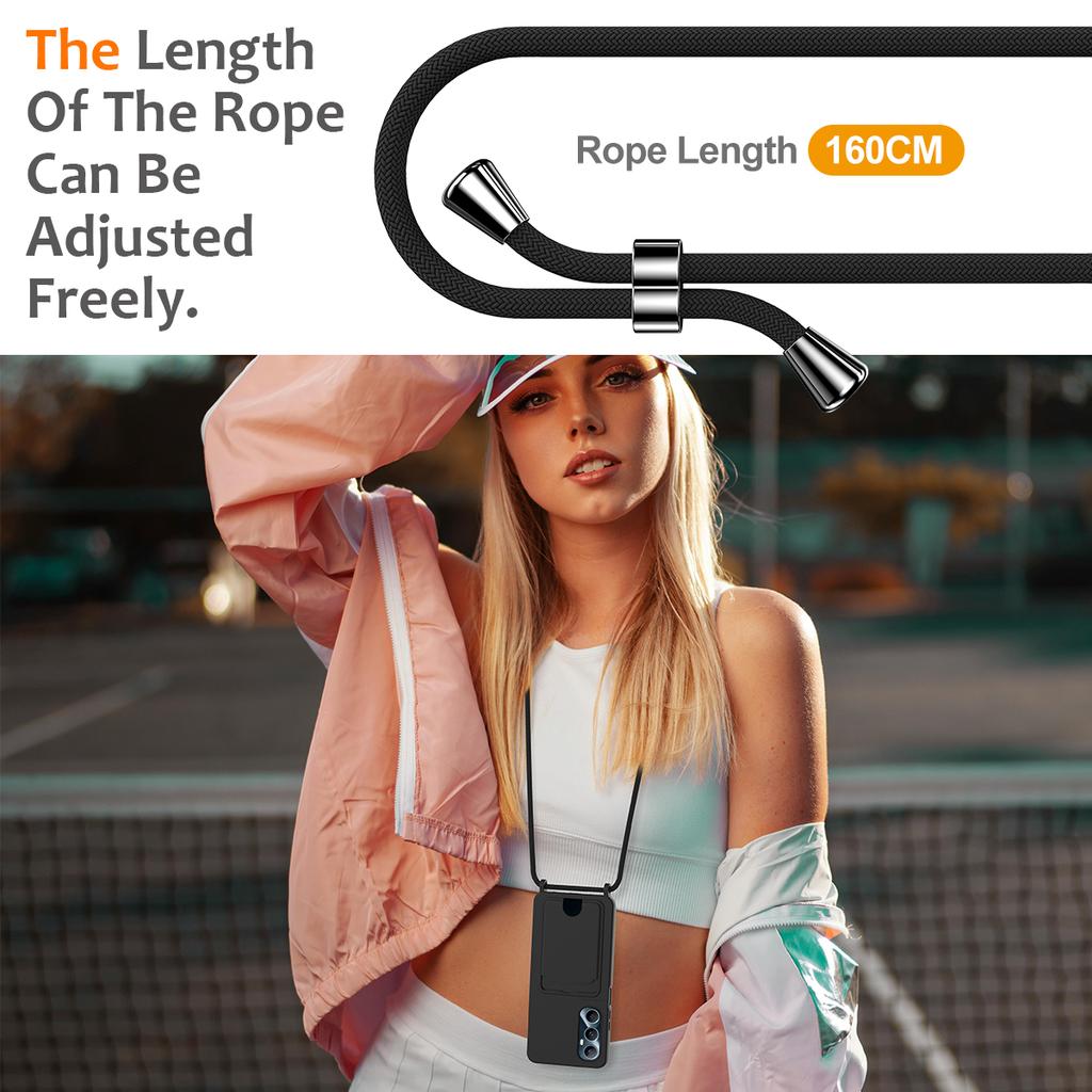 For Realme C65 4G Case Liquid Silicone Card Holder Back Phone Cover with Lanyard