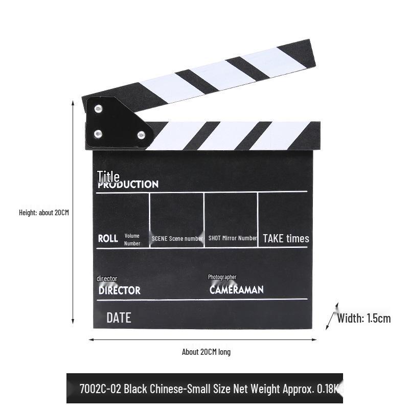 Black Wooden Director's Clapboard for Photography and Studio Props