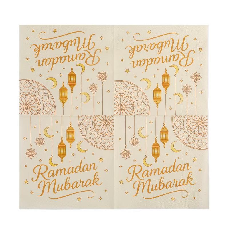 20 Colorful Moon-Patterned Napkins, Perfect For Restaurants, Kitchens, Weddings, Birthdays, Ramadan Gatherings, Lively Tableware