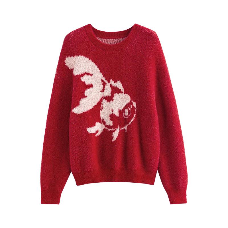 Chuyu Women's Lucky Koi New Chinese Style Knit Sweater