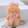 Whimsical Plush Bear And Rabbit Keychain Adorable Stuffed Animal Doll Backpacks For