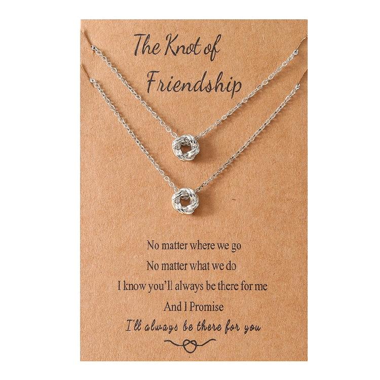Knot Necklace for Best Friend Women Jewelry Gifts for Friends Silver Golden