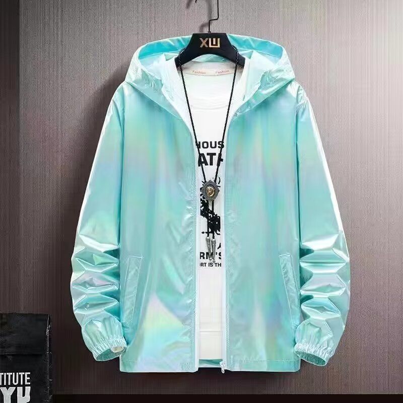 Thin Coat Student Summer Season Coat Men's Slimming Trend Enlarged Casual Sun Protection Bright Windbreaker Colorful