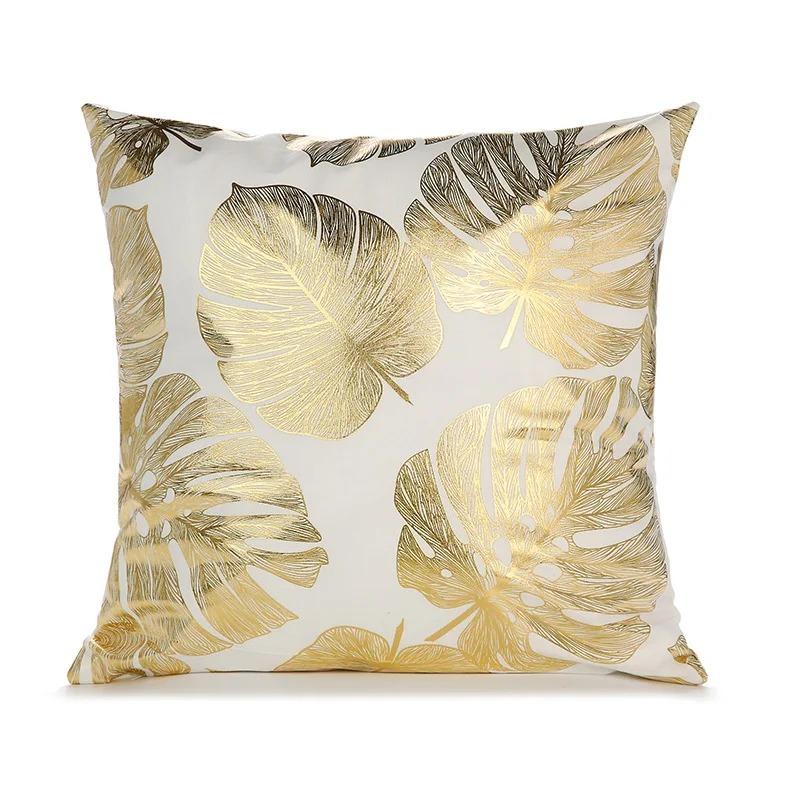 Luxury Black Gold Damask Cushion Cover Bronzing Peach Skin Pillowcase Geometric Throw Pillow For Sofa Living Room Home Decor