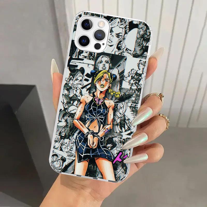 JoJo Bizarre Adventur Anime Phone Case for Iphone 16 15 14 13 12 Mini 11 Pro Max 16E X XS XR 7 Plus 8 SE 2020 Soft Funda Print S