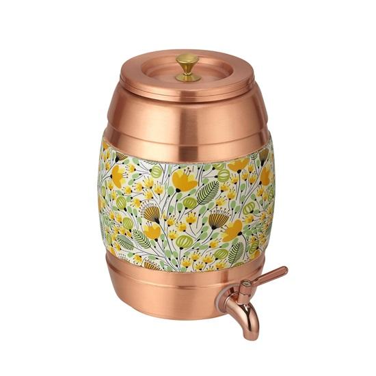 30.48 Cm Pure Copper Dispenser Cooler Water Pot 5 Litres