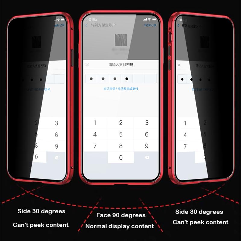 Anti-Glare-Magnethülle für Samsung Galaxy S24 S23 S22 S21 Ultra S20 FE A52 A53 A54 A14 A34 Note 20 10 Coque Privacy Screen Glas Metall Bumper Case