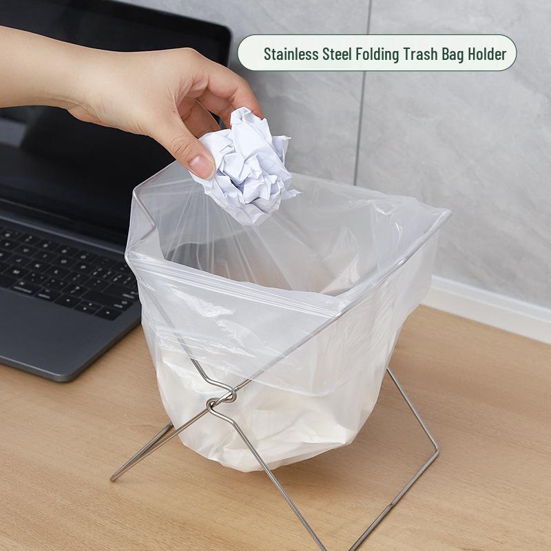 

Складная стойка для мусорных пакетов из нержавеющей стали для хранения на кухне Stainless Steel Large [1pc] Foldable