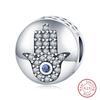 Fit 925 Silver Charms Beads Mysterious Devil's Eye Fatima's Hand Pendant Charms For Women Fine DIY Jewelry