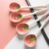 Japanese Ceramic Long Handle Small Spoon Household Internet Celebrity Cute Strawberry Spoon Soup Spoon Rice Spoon Cartoon Meal Spoon