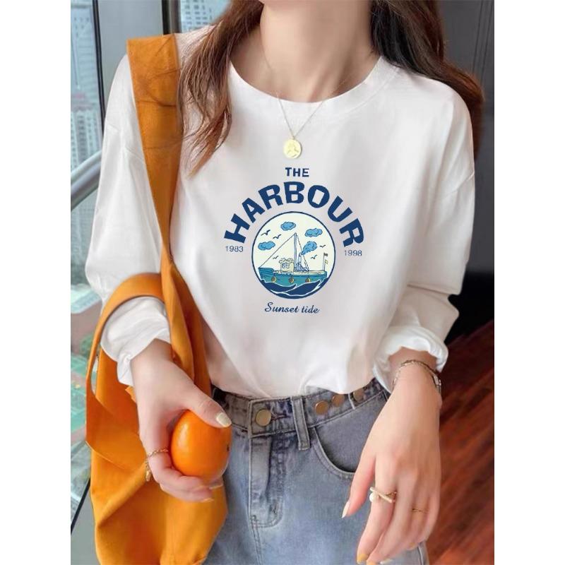 

GMXIA Женская мода повседневная осень-зима с длинным рукавом и круглым вырезом блузки и рубашки XXXL