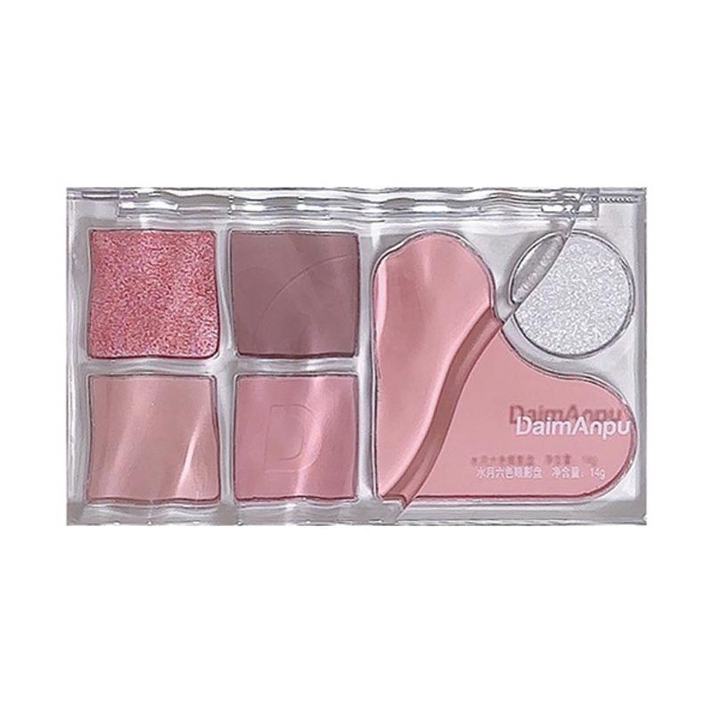Six Colour Eyeshadow Palette Blush Highlight Highlighter Pearl Matte Fine Shimmer Eyeshadow Affordable Makeup