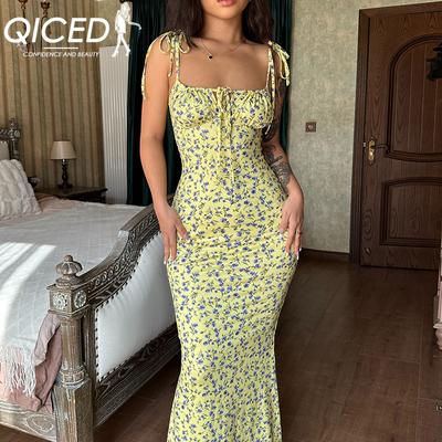 Spring Small Floral Halter Skirt Dress Women's Dress