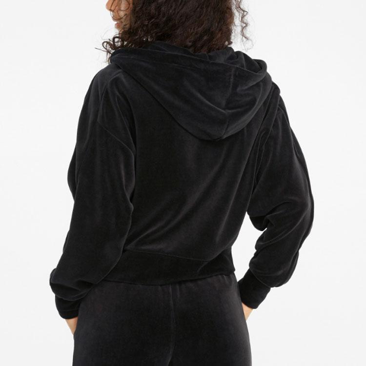 Puma Casual Embroidered Zip-Up Hooded Jacket Women Jackets Black 532948-01