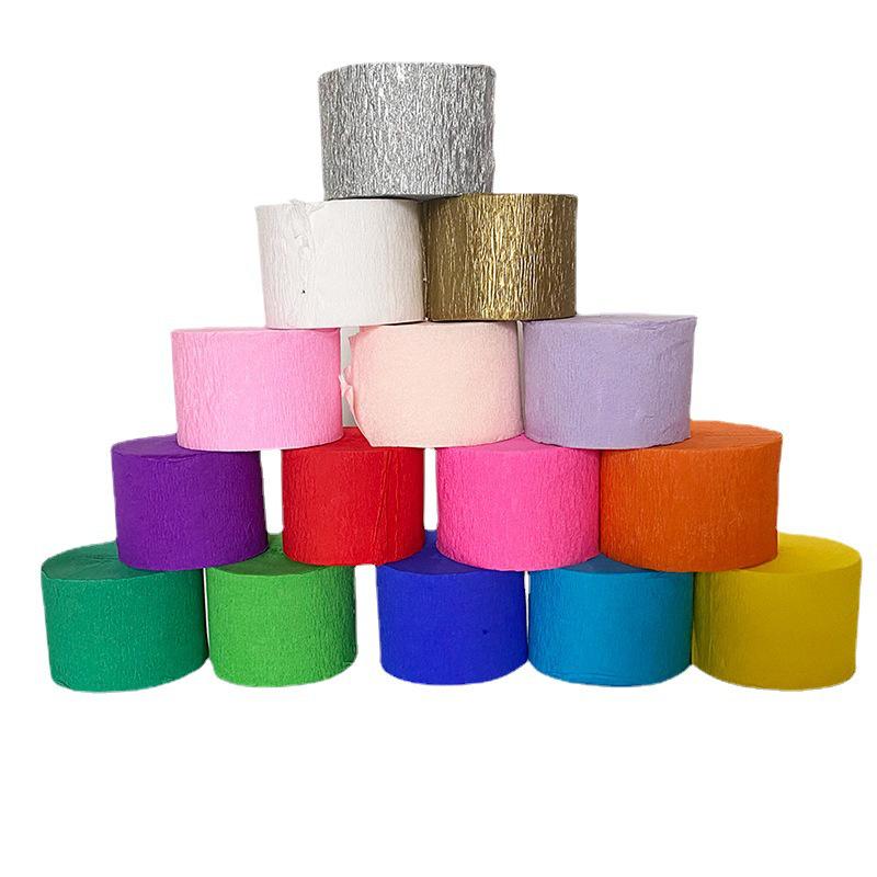 4.5cm x 10m Colored Crepe Paper Roll for Crafts and Balloon Streamers