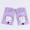 Women's Dance Half Finger Gloves Performance Short Cyberpunk Rivet Pole Dance Dew Finger Street Dance Nightclub Leather Gloves