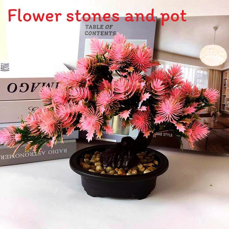 Plastics Simulated Pinus Hwangshanensis Artificial Green Plants  Plants Potted