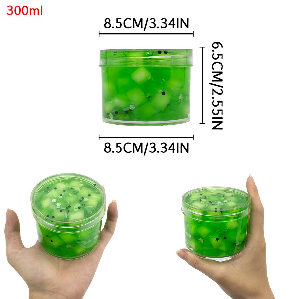 Large Crunchy Crystal Slime Kit Watermelon Grape Scented Jelly Cube Slime Non-Sticky Party Gift