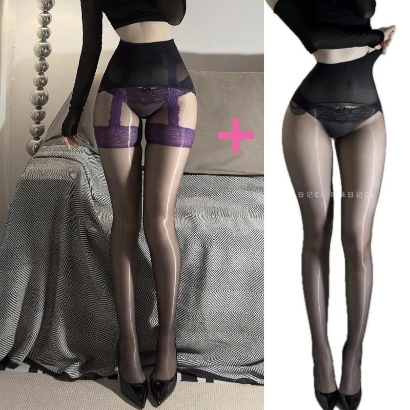 Erotic Underwear Season End] Aurora Purple Stockings Lace Stockings Sexy Oily Pure Desire Ultra-thin Suspenders Female A