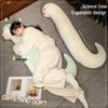 S-Shaped Green and White Snake Plush Pillow - Leg-Clamping Side Sleeper and Backrest Pillow