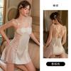 Women's Satin Lace Sheer Padded Flutter Sleeve Cami Sleep Dress with Robe Lounge Set