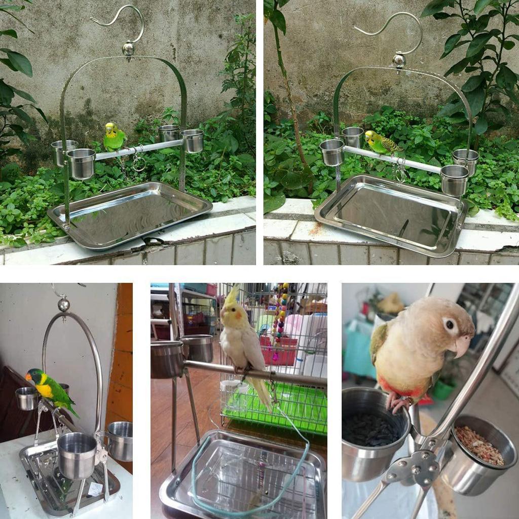 Stainless Steel Parrot Hand-Raising Stand - Durable Cage Rack for Birds