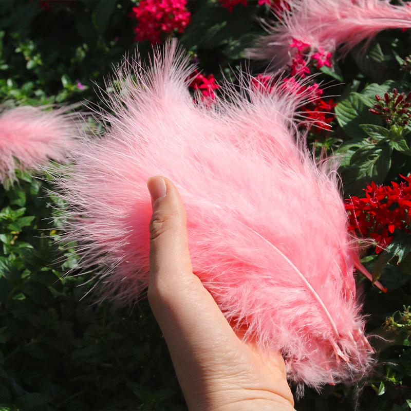 50Pcsdiy Color Feather Full Fleece Turkey Feather Clothing Antique Headdress Pet Toy Handicraft Decoration