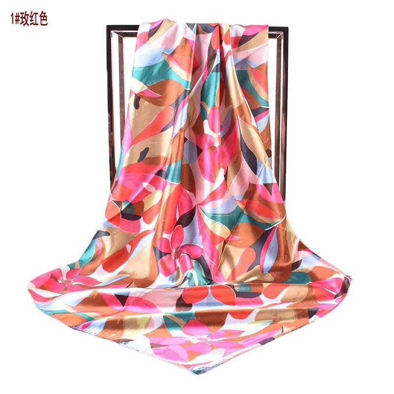 

Осень и зима новый цвет граффити цветы и листья 90 цвет дин шелковый шарф большой квадратный шарф универсальный ретро принт женский 8Y розы красного