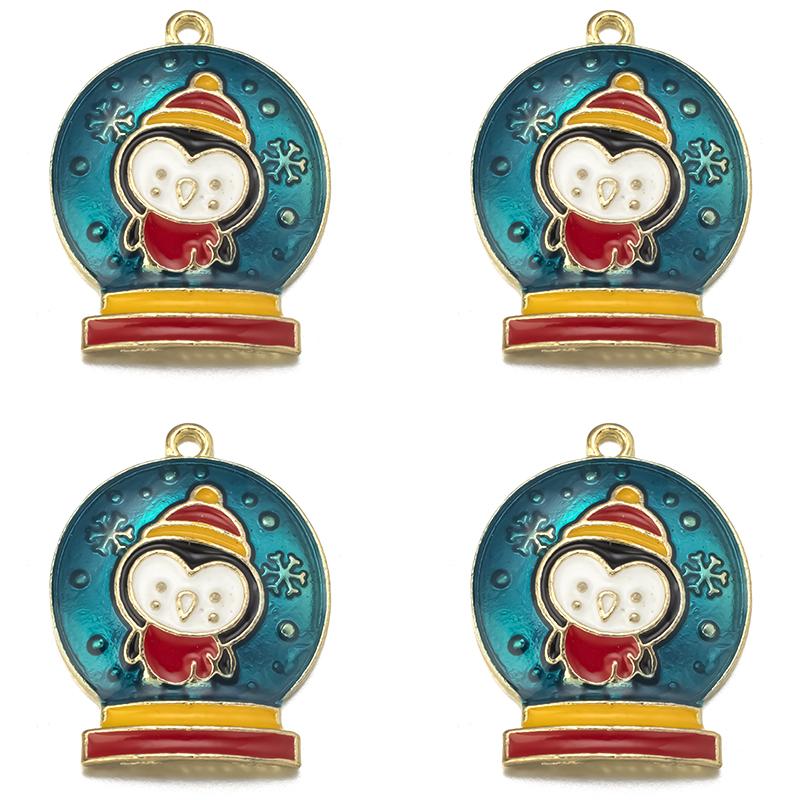 10pcs/lot Alloy Drip Oil Pendant Santa Claus Snowman Christmas Tree Charm Pendant For DIY Men Women Earrings Necklace Party Gift