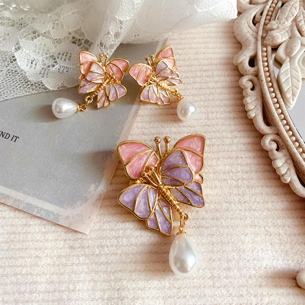 

Jewelry Accessories Oil Dripping Collar Pins Fashion Jewelry Butterfly Brooch Enamel Earrings