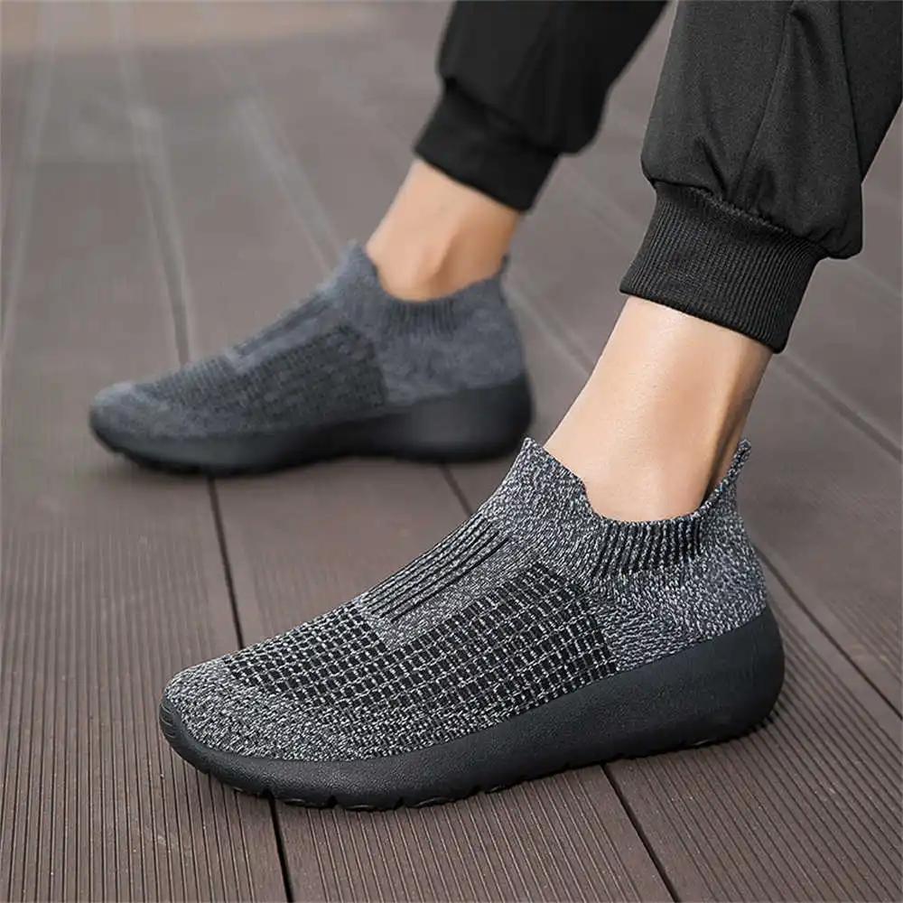 Fashion Lace-free Knitted Men's Sneakers Luxury Tennis Athletic Black Shoes With Sports Runners Visitors Global Brands Top Sale
