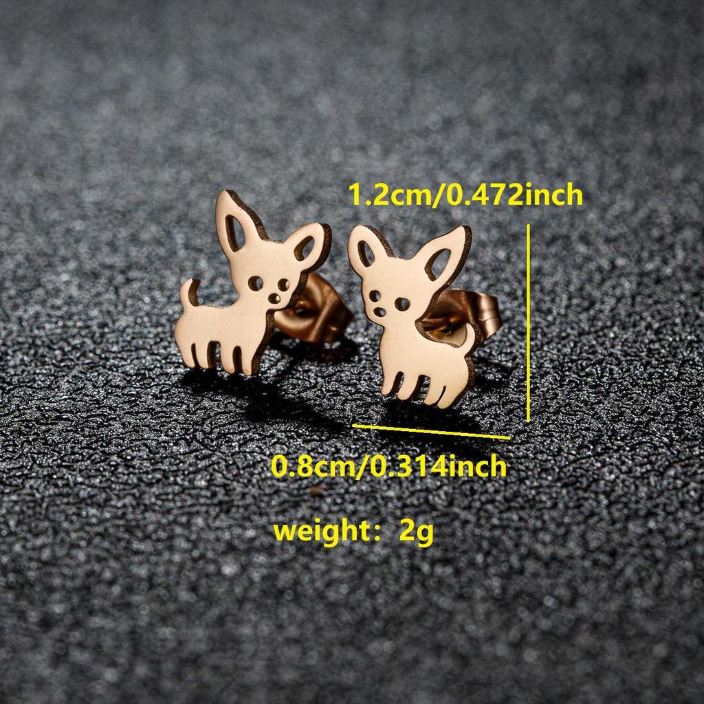 Niszowe Kolczyki Sztyfty ze Stali Nierdzewnej dla Kobiet – Design Żurawia Origami i Renifera, Kolekcja Mody 2025