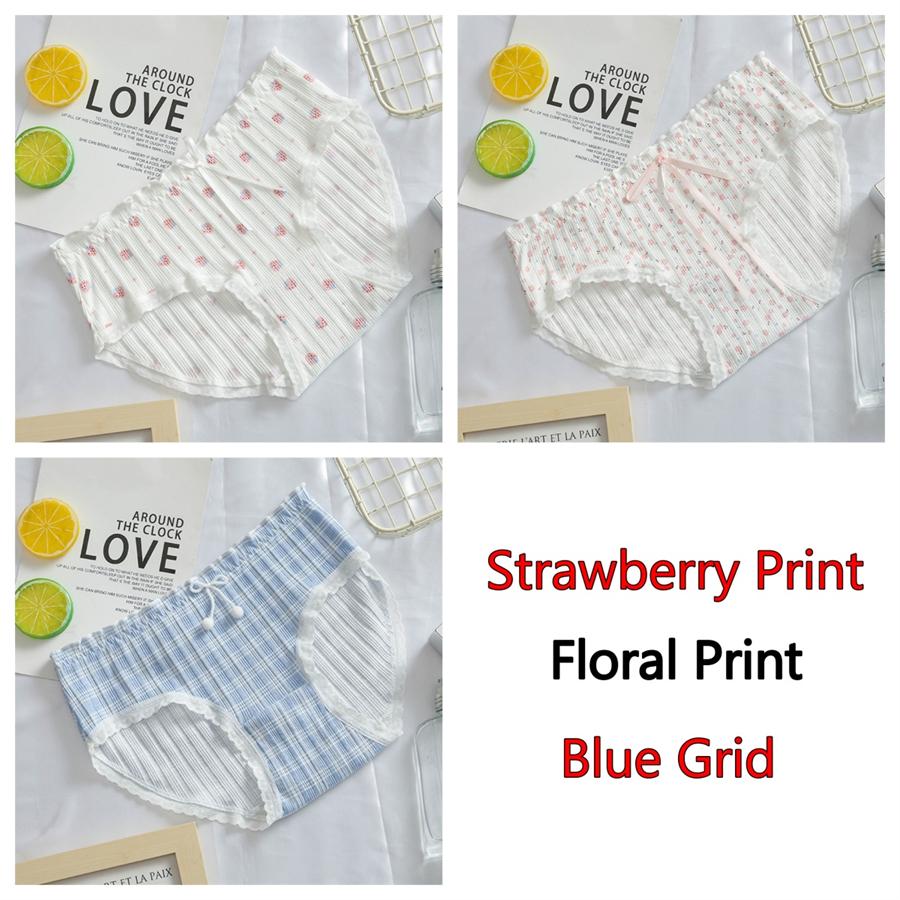 3PCS/Set Cotton Panties Women Underwear Panty Fashion Thread Bow Briefs Lovely Girl Seamless Underpants Female Lingerie Selling