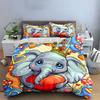 Cute Elephant Three-Piece Set Multiple Sizes Kid'S And Adults' Bedroom Exquisite 3Pc Bedding Set, Gift