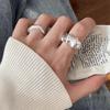 Heavy-duty Wide Edge Irregular Ring Women's Niche Fashion Design Senior Sense 100% Match Adjustable Open Party & Daily Ring