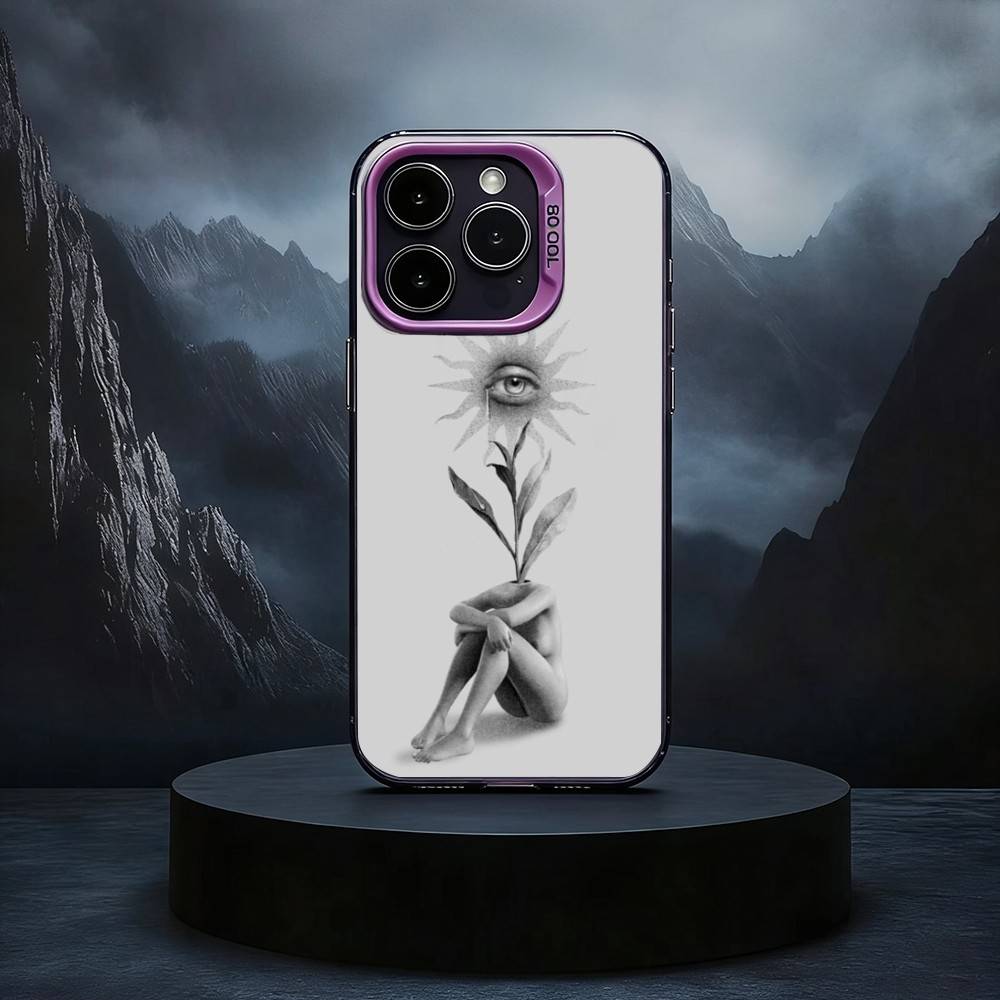 S-Surreal F-Figure A-Art Phone Case For iPhone17,16,15,14,13,12,11 Plus,Pro Max Black Candy Silver Phone Case