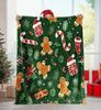Christmas Blanket with Red, Green, White, and Black Candy Cane and Peppermint Cozy Winter Christmas Decoration Flannel Blanket