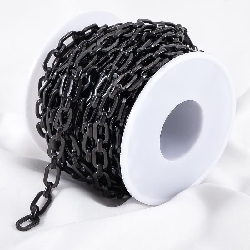 1M Black Plating Stainless Steel Square Rolo Cable Link Chain DIY Men Necklace Bracelet Chains Jewelry Making Supplies No Fade