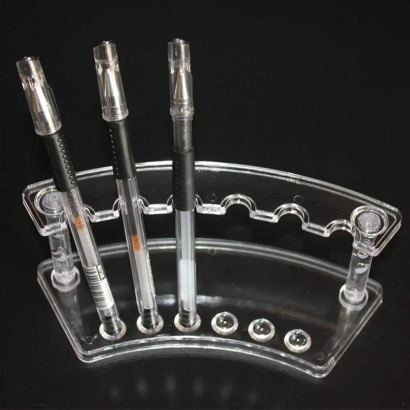 1PC Plastic Pencil Holder Display Stand, 6 Slot Pen Eyebrow Stand Makeup Brush Organizer, Desktop Cosmetic Brush Holder