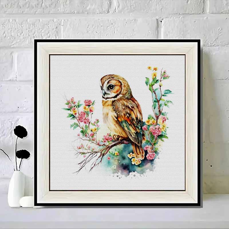 New Arrival 5D DIY Full Circle Diamond Painting "Painted Owl" Embroidery Cross Stitch Home Decor Gift