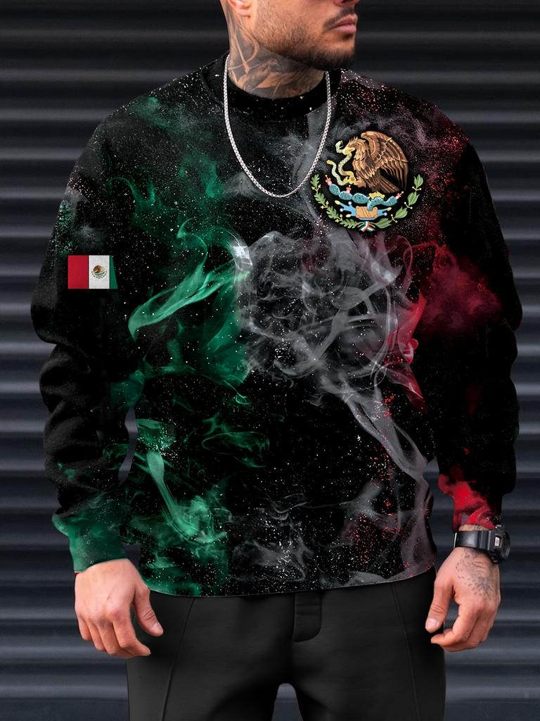 T-shirts à la mode avec drapeau mexicain, imprimé 3D, pour hommes et femmes, à manches longues, streetwear, surdimensionné, Harajuku, pour enfants