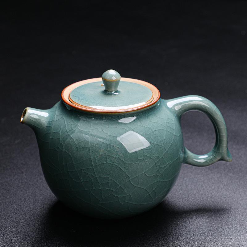 Ge Kiln 10 Head Tea Set Cover Bowl Kung Fu Tea Set Gift Box Teapot Tea Cup Set Business Gift Print