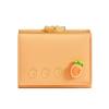 Süße kleine Geldbörse aus Leder für Damen mit Obstdruck, zweifach faltbar, Mini-Kurzgeldbörse für Damen, Geldkartenhalter, Clutch