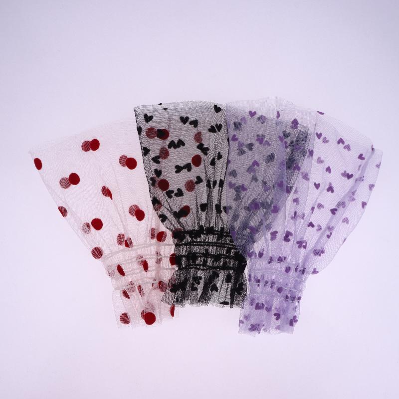 1 Pair Props Nail Tips Display Sleeve Fashion Accessory Nail Art Heart Tulle Photo Glove Fake Pleated Cuff Manicure Photography