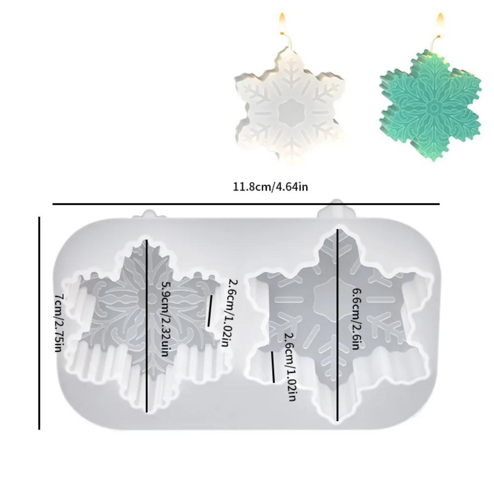 

Набор для изготовления свечей в виде снежинки с 2 отверстиями, рельефный цветок, мыло ручной работы, силиконовые формы, рождественские гипсовые формы, шоколадные подарки