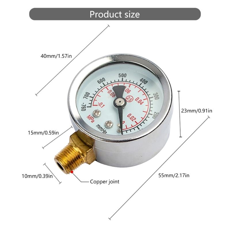 40mm Pool Filter Water Pressure Dials Hydraulic Pressure Gauge Meter Manometer 1/8" NPT for Air Compressor Water Systems