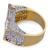 European & American Five-Pointed Star Men's Ring: Gold-Plated with Zirconia, Trendy Hip Hop Accessory